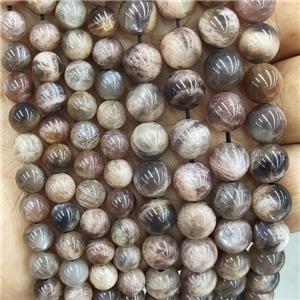 Natural Black Sunstone Beads Smooth Round B-Grade, approx 8mm dia [GB17364-8MM]