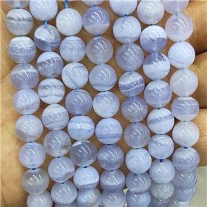 Natural Blue Lace Agate Beads Smooth Round, approx 8mm dia [GB17369-8MM]
