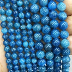 Natural Blue Apatite Beads Smooth Round, approx 6mm dia [GB17370-6MM]