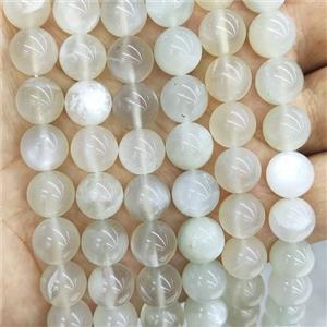 Natural WhiteGray Moonstone Beads Smooth Round, approx 10mm dia [GB17375-10MM]