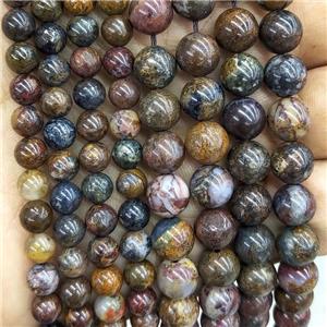 Natural Pietersite Jasper Beads Brown Smooth Round, approx 8mm dia [GB17380-8MM]