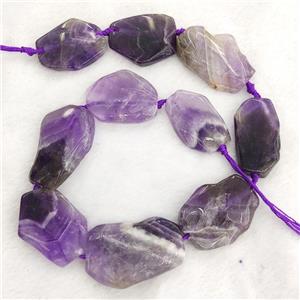 Natural Purple Amethyst Slice Beads Freeform, approx 15-40mm [GB17389]