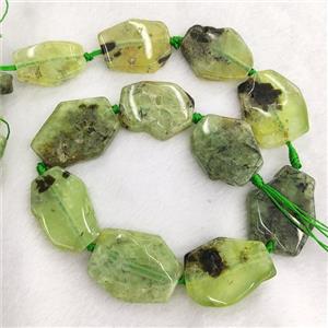 Natural Green Prehnite Slice Beads Freeform, approx 15-40mm [GB17394]
