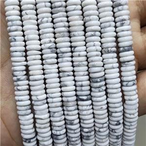 Natural White Howlite Turquoise Heishi Beads, approx 6mm [GB17414]