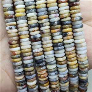 Natural Yellow Crazy Lace Agate Beads Heishi, approx 6mm [GB17420]