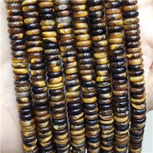 Natural Tiger Eye Stone Spacer Beads heishi, approx 6mm [GB17425]