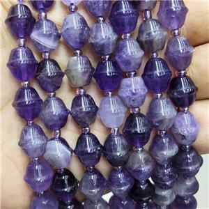 Natural Amethyst Bicone Beads, approx 10-11mm [GB17434]