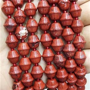 Natural Red Jasper Bicone Beads, approx 10-11mm [GB17444]