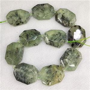 Natural Green Prehnite Slice Beads, approx 20-35mm [GB17474]