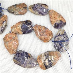 Natural Orange Purple Sodalite Teardrop Beads, approx 20-38mm [GB17487]
