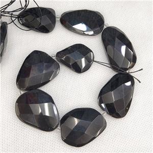 Natural Onyx Agate Slice Beads Black, approx 20-38mm [GB17488]