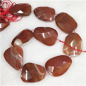 Natural Agate Slice Beads Red Dye, approx 20-38mm [GB17489]