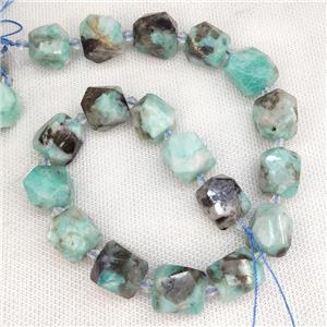 Natural Green Amazonite Nugget Beads B-Grade Freeform Treated, approx 13-18mm [GB17502]