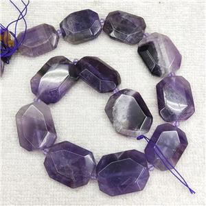 Natural Amethyst Beads Faceted Rectangle Purple, approx 20-30mm [GB17503]