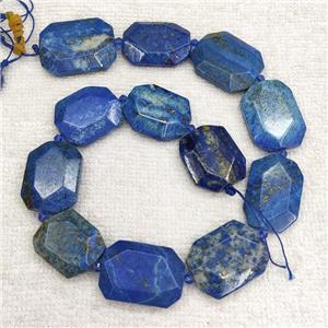 Natural Blue Lapis Lazuli Slice Beads Faceted Rectangle, approx 20-30mm [GB17508]