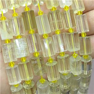 Natural Lemon Quartz Column Beads, approx 10-14mm [GB17514]