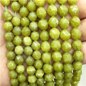 Lemon Jade Beads Cut Round Olive, approx 9-10mm [GB17523-10MM]