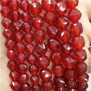 Natural Agate Beads Red Dye Cut Round, approx 9-10mm [GB17530-10MM]
