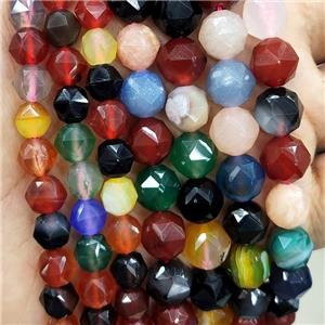 Natural Agate Beads Mixed Color Dye Cut Round, approx 7-8mm [GB17531-8MM]