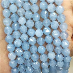 Natural Aquamarine Beads Blue Treated Cut Round, approx 7-8mm [GB17532-8MM]