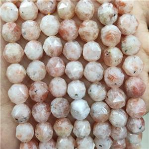 Natural Gold Peach Sunstone Beads Cut Round, approx 9-10mm [GB17544-10MM]