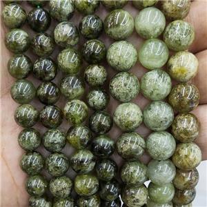 Natural Green Garnet Beads Smooth Round, approx 6mm dia [GB17566-6MM]