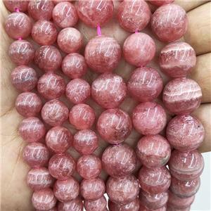 Natural Pink Argentina Rhodochrosite Beads Smooth Round, approx 4mm dia [GB17568-4MM]