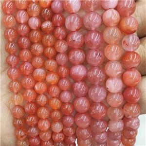 Natural Red Carnelian Agate Beads Smooth Round, approx 8mm dia [GB17571-8MM]