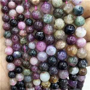 Natural Tourmaline Beads Multicolor Smooth Round, approx 8mm dia [GB17580-8MM]