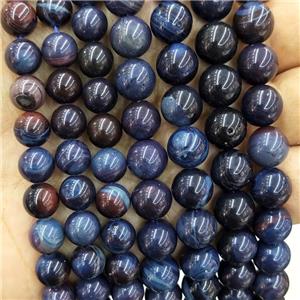 Natural Cyberstone Beads Darkblue Smooth Round, approx 10mm dia [GB17591-10MM]