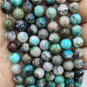 Natural Peruvian Turquoise Beads Green B-Grade Smooth Round, approx 10mm dia [GB17610-10MM]