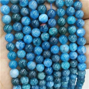 Natural Blue Apatite Beads Smooth Round, approx 4mm dia [GB17617-4MM]