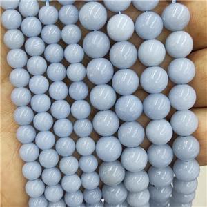 Natural Blue Angelite Beads Smooth Round, approx 8mm dia [GB17618-8MM]