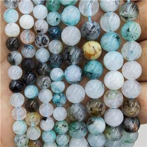 Natural Chrysocolla In Quartz Beads Smooth Round, approx 8mm dia [GB17619-8MM]