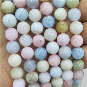 Morganite Beads Multicolor Smooth Round, approx 4mm dia [GB17621-4MM]