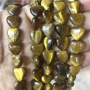Tiger Eye Stone Heart Beads, approx 10mm [GB17625-10MM]