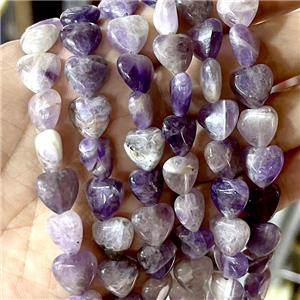 Dogteeth Amethyst Heart Beads Purple, approx 12mm [GB17635-12MM]