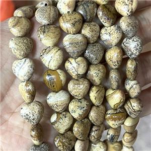 Picture Jasper Heart Beads, approx 12mm [GB17637-12MM]