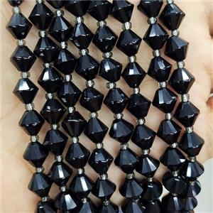 Black Onyx Agate Bicone Beads, approx 8mm [GB17643]
