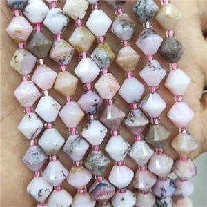 Natural Pink Opal Bicone Beads, approx 8mm [GB17651]