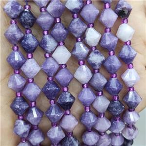 Lepidolite Bicone Beads Purple, approx 8mm [GB17658]