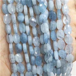 Natural Blue Aquamarine Beads Faceted Oval, approx 6x8mm [GB17662]