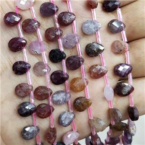 Natural Spinel Beads Multicolor Faceted Teardrop Topdrilled, approx 5x7mm [GB17668-5X7MM]