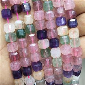 Mix Gemstone Cube Beads Faceted, approx 8-10mm [GB17682]