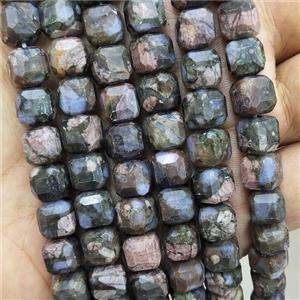 Gray Opal Beads Faceted Cube, approx 8-10mm [GB17690]