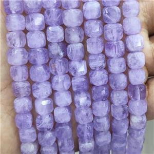 Natural Purple Chalcedony Beads Faceted Cube, approx 8-10mm [GB17696]