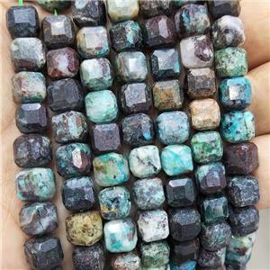 Natural Peruvian Turquoise Beads Faceted Cube, approx 8-10mm [GB17723]