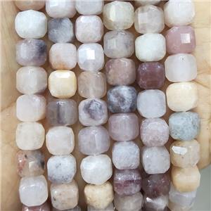 Lodalite Beads Multicolor Faceted Cube, approx 8-10mm [GB17747]