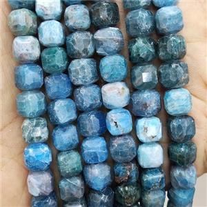 Natural Blue Apatite Beads Faceted Cube, approx 8-10mm [GB17752]