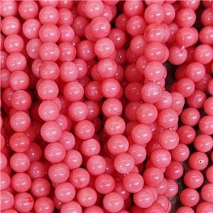 Natural Coral Beads Pink Smooth Round, approx 4mm dia [GB17771-4MM]